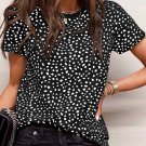 Black Cheetah Print O-neck Short Sleeve T Shirt