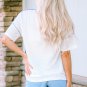 Multicolor Stripes Stars Print Knit Short Sleeves Top