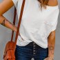 White Pocketed Tee with Side Slits
