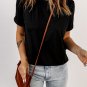 Black Solid Color Crew Neck Tee