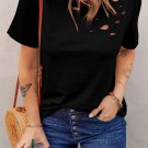Black Holes Crew Neck Cotton Mixed T Shirt