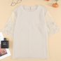 White Floral Lace Sleeve Patchwork Top