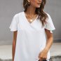 White V Neck Short Sleeve Tee