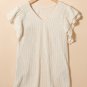 Apricot Crinkle Textured V Neck Flutter Sleeve Top