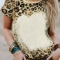 Leopard Bleached O-neck T Shirt