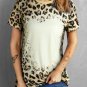 Leopard Bleached O-neck T Shirt