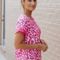 Rose Half Leopard Patchwork Short Sleeves Top