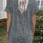 Gray Leopard Print Side Pockets Tunic Top