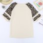 Apricot Ruffled Leopard Sleeve Patchwork Top