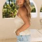 Apricot Ruffled One-shoulder Smocked Top