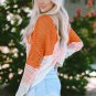 Multicolor Color Block Eyelet Long Sleeve Twisted Back Knit Top