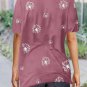 Pink Dandelion Print Crew Neck T Shirt