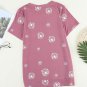 Pink Dandelion Print Crew Neck T Shirt