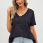 Gray High Low Cuffed Tee