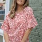 Pink Leopard Spotted Ruffle Sleeve T Shirt