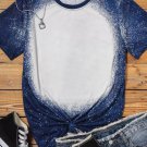 Navy Tie dyed Round Neck Short Sleeve T Shirt