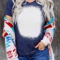 Navy Tie dyed Round Neck Short Sleeve T Shirt