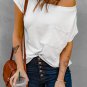 White Pocketed Tee with Side Slits