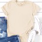 Khaki Solid Color Crew Neck Tee