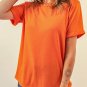 Orange Solid Color Crew Neck Tee