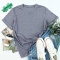 Gray Solid Color Crew Neck Tee