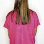 Pink Corded Knit Pocketed Loose Fit T Shirt