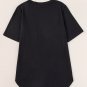 Black V Neck Pocketed Rounded Hem Tee