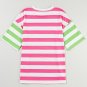 Pink Stripe Contrast Patch Pocket Drop Sleeve T Shirt