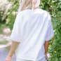 White MAMA Chenille Patched Crew Neck T Shirt