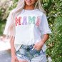 White MAMA Chenille Patched Crew Neck T Shirt