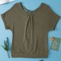 Moss Green Guipure Lace Patch Textured T Shirt