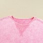 Strawberry Pink Mineral Wash Exposed Seam Drop Shoulder Oversized Tee