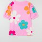 Pink Flower Print Bubble Sleeve Tee