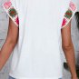 White Floral Crochet Sleeve Crew Neck Top