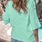 Moonlight Jade Colorblock Star Patched Half Sleeve Oversized Tee