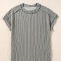 Medium Grey Textured Knit Exposed Stitching T Shirt