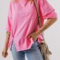 Bonbon Exposed Seam Chest Pocket Split Loose T Shirt