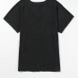 Black Crinkled V Neck Wide Sleeve T Shirt
