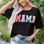 Black MAMA Chenille Patched Crew Neck T Shirt