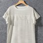 Apricot Striped Lace Splicing Ruffle Sleeve T Shirt