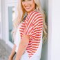 White The US Stars and Stripes V Neck Tee