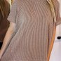 Smoke Gray Corded Textured Crew Neck T Shirt