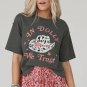 Gray WE TRUST IN DOLLY Western Fashion Graphic Tee