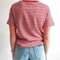 Pink Stripe Crew Neck Casual T Shirt