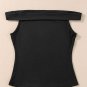 Black Folded Off Shoulder Slim Top