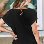 Black Cowl Neck Bat Sleeve T Shirt