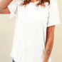 White Casual Plain Crew Neck Tee