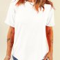 White Casual Plain Crew Neck Tee