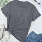 Gray Casual Plain Crew Neck Tee