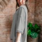 Light Grey Exposed Seam Chest Pocket Split Loose T Shirt